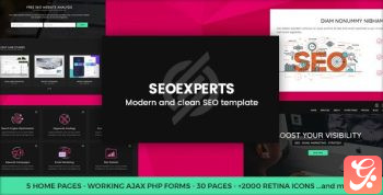 01 SeoExperts SEO SEM Online Marketing Social Media Marketing Template.  large preview 1