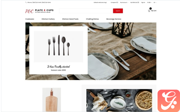 Plate & Cups – Food and Restaurant Simple Clean Bootstrap OpenCart Template