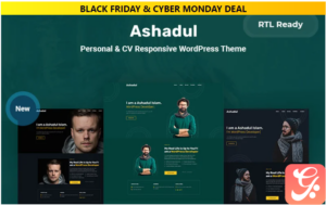 Ashadul - Personal & CV Responsive WordPress Theme