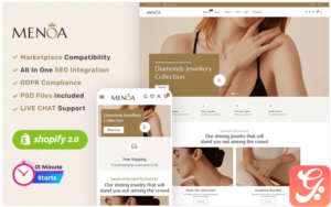Menoa - A Luxurious Jewelry & Imitation - Shopify Responsive Theme