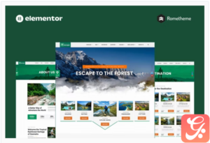 Escape - Forest Travel Adventure Elementor Pro Full Site Template Kit
