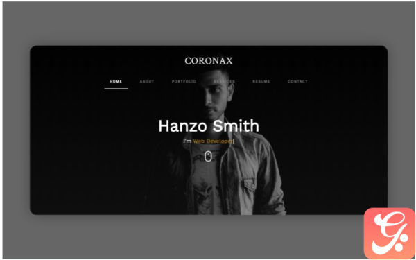 Coronax - Personal Portfolio Landing Page Template