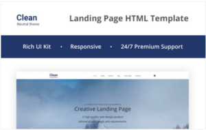 Clean - Neutral HTML5 Landing Page Template