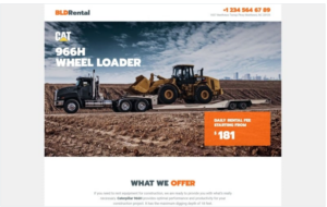 BLDRental - Equipment Rental Landing Page Template