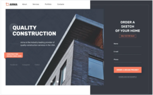 ARMA - Construction One Page Clean HTML Landing Page Template