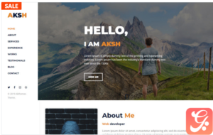 Aksh - Personal Portfolio Landing Page Template(m)