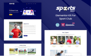Sports Mania - Sports Club Clean & Modern Elementor Kit Templates(m)
