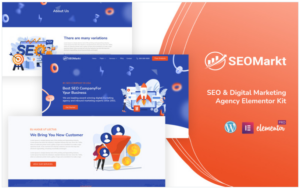 SEOMarket - Digital Agency clean & modern Elementor Kit Templates(m)