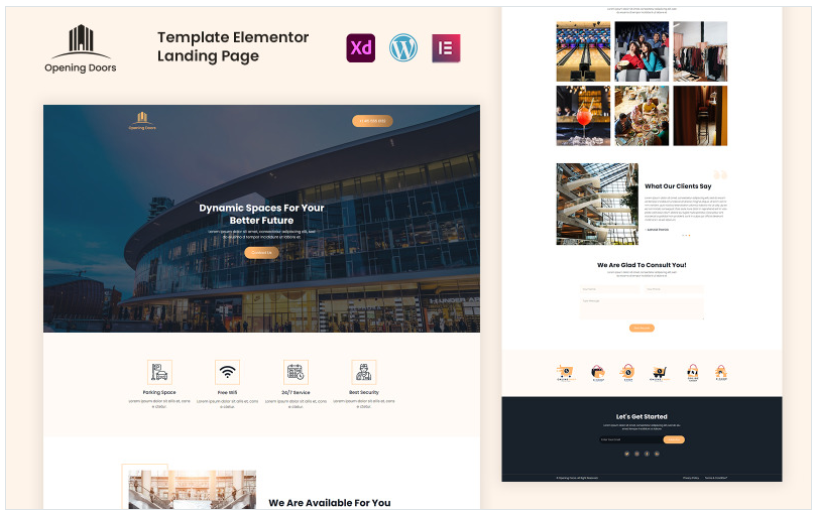 Opening Doors - Shopping Mall Elementor Landing Page(m)