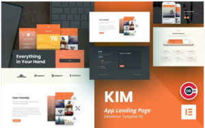 Kim - App Landing Page Elementor Kit Template(m)