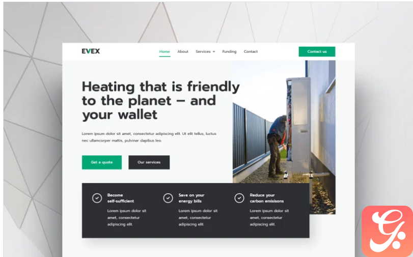 Evex – Heat Pumps & Renewable Energy Elementor Template Kit