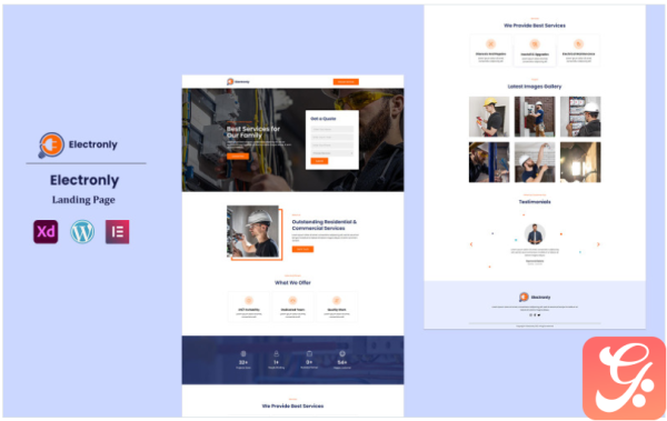 Electronly Ready to use Elementor Landing Page Template(m)