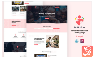 DoNation - NGO and Charity Services Elementor Landing Page(m)