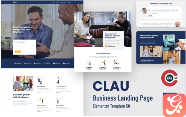 Clau – Business Landing Page Elementor Template Kit(m)