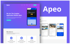 Apeo - App Landing Page Elementor Template Kit(m)