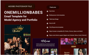 One Million Babes - Email Template for Model Agency and Portfolio