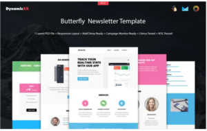 Butterfly Newsletter Template + Mailchimp + Compaign Monitor Ready