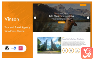 Vinson - Tour and Travel Landing Page WordPress Theme