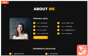 Touria - Personal Portfolio WordPress Theme