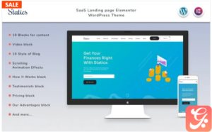 Statics - Finances Landing page with Blog Elementor WordPress Theme