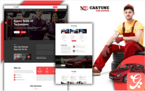 Powar-Cartune Car Repair Services Landing Page WordPress Theme