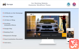 Europe - Car Washing Website Elementor WordPress Theme