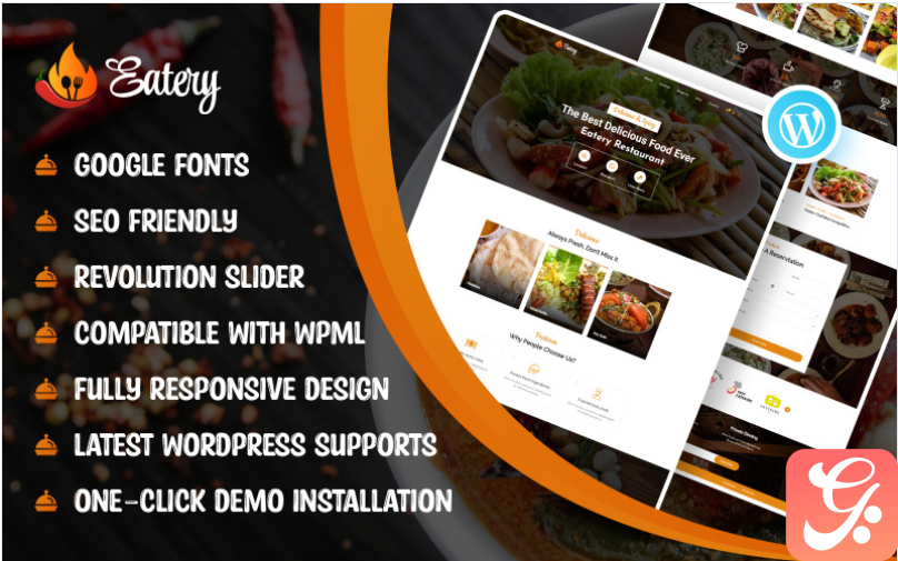 Eatery - Restaurant WordPress Theme