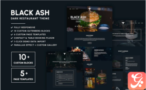 Black Ash - Dark Restaurant WordPress Theme