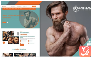 Gentelman Barber Beauty Shop Landing Page Template