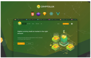 Cryptolux - Crypto Currency Landing Page React Vue HTML5 and Sketch Template