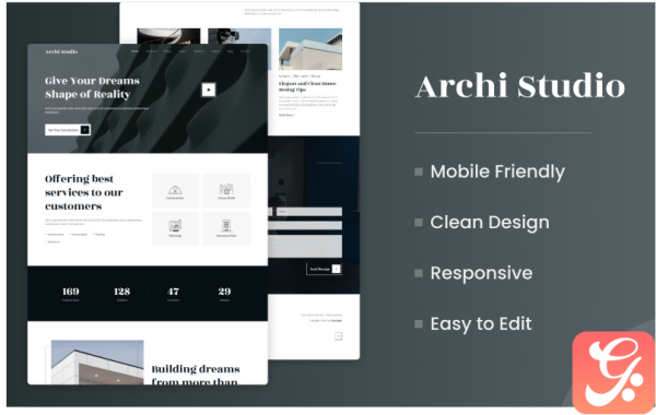 Archi Studio - Architecture Landing Page HTML Template
