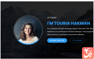 Touria - Personal Portfolio Landing Page Template