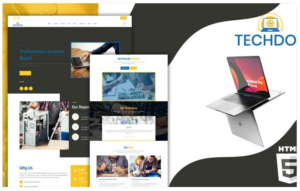 Techdoc Computer And Electronics Repair Landing Page Website Template