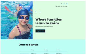 Swimming School Responsive Landing Page Template