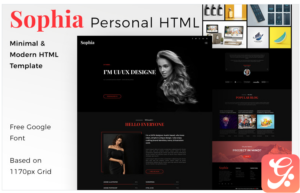 Sophia - Creative Personal Portfolio HTML Landing Page Template