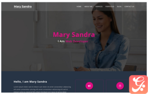 Mary Sandra is a Personal Portfolio Landing Page Template