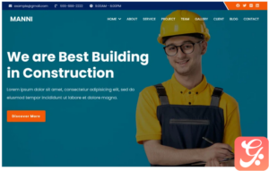 Manni - Construction Company Landing Page Theme