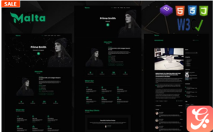 Malta | Personal Portfolio & Resume HTML5 Landing Page Template.