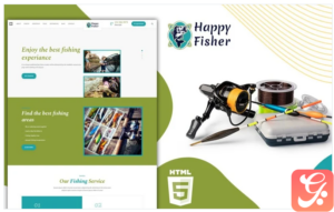 Happyfisher Fishing Water Sport Landing Page Template