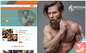 Gentelman Barber Beauty Shop Landing Page Template