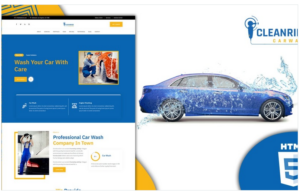 Cleanride Car Wash Services Landing Page Website Template