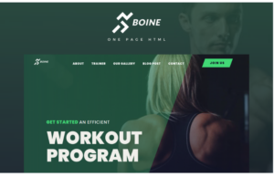 Boine - Onepage Html Multipurpose Body Builder Gym Landing Page Template
