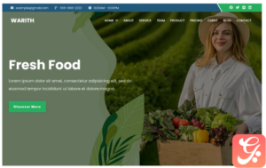 Warith - Organic Farm Html5 Landing Page Theme