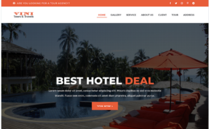Vini - Tour & Travels Landing Page Template