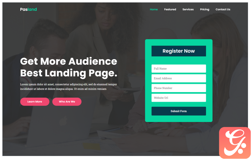 Pasland - Creative Landing Page Template