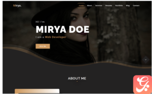 Mirya - Personal Portfolio Landing Page Template