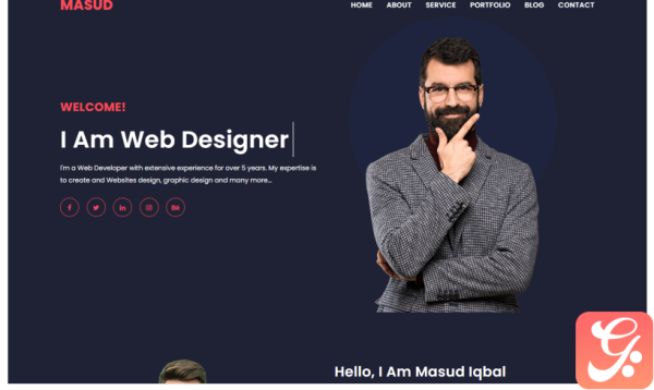 Masud Personal Portfolio Landing Page Template