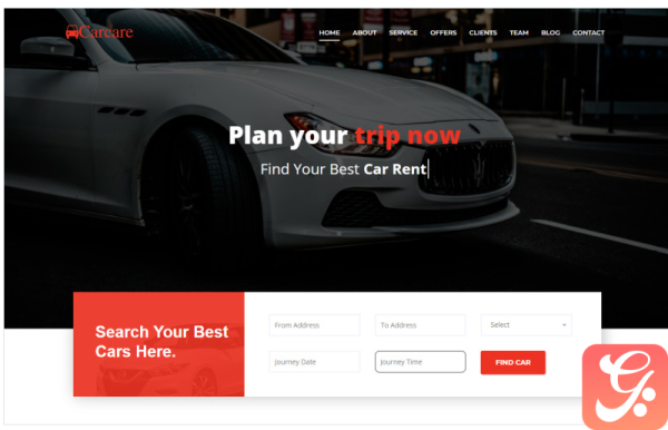 Carcare - Car Rent Service Landing Page Template
