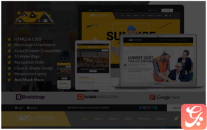 Sunrise Construction & Builder Company Landing Page Template