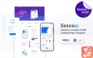 Lintense Mobile App - Software Creative HTML Landing Page Template
